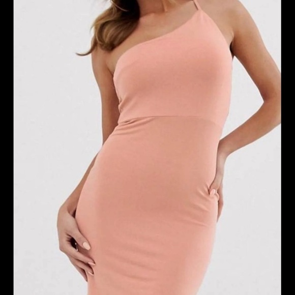 ASOS pink one shoulder bodycon dress NWT - Picture 4 of 4